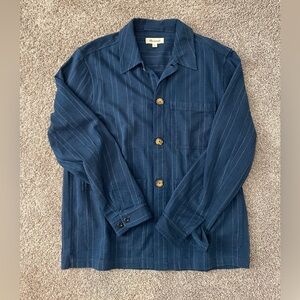 Madewell 100% Cotton Lightweight Chore Jacket in Navy Chalk Stripe